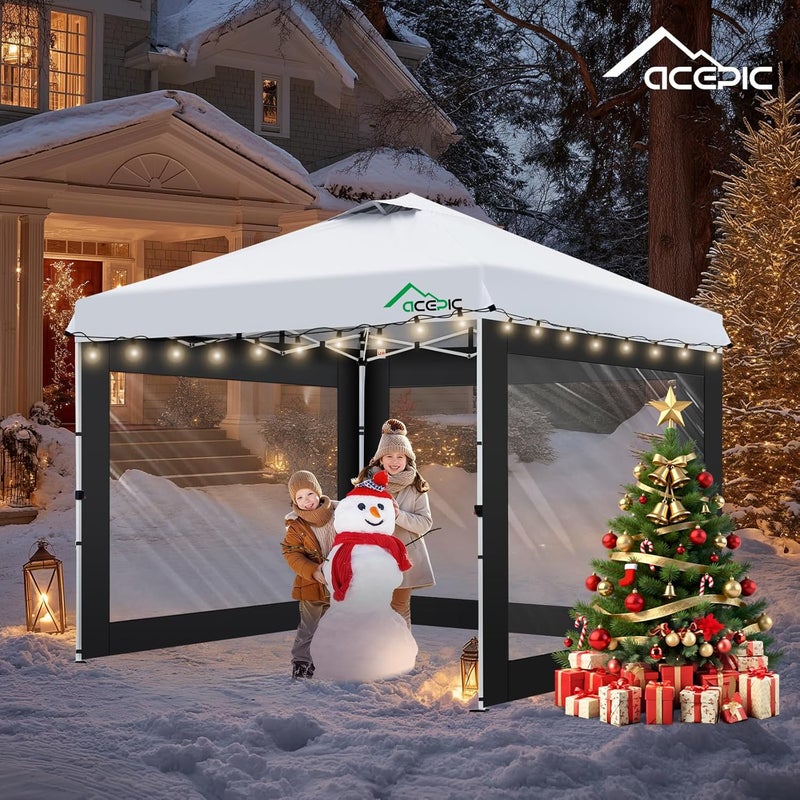 Acepic Clear Canopy Sidewalls for 10x10 Pop Up Tent, Transparent Window Curtain Cloth, 8 Mil PVC Enclosure Fabric with Zipper, 3Pack Sidewalls Only (Black) - Image 2
